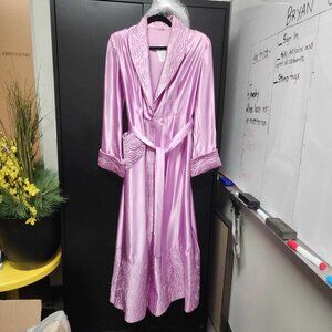 Vintage 1950s Ladies Dressing Gown Satin Robe